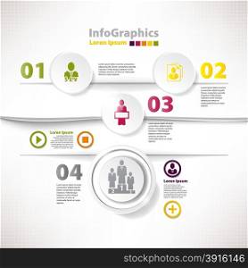 Modern infographic template for business design with cutout and divides