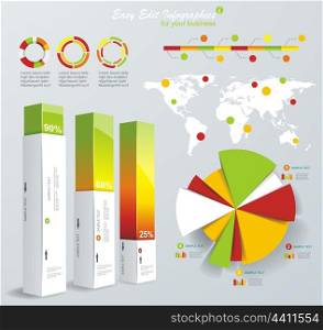 Modern infographics set. World Map and Information Graphics. Vector