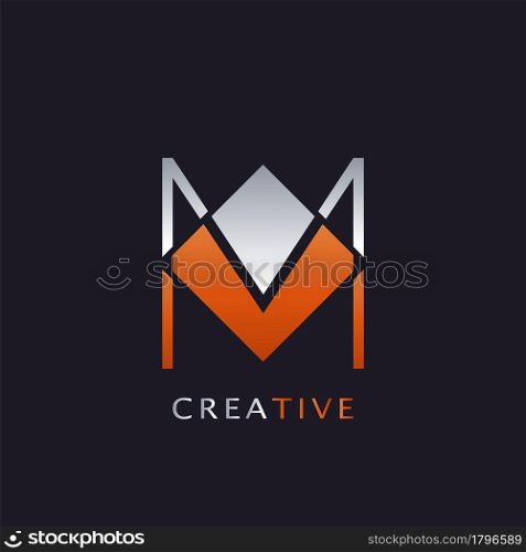 Modern Initial Letter M Rhombus Polygon Geometric Logo vector design concept.