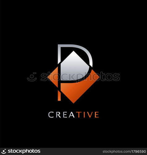 Modern Initial Letter P Rhombus Polygon Geometric Logo vector design concept.