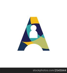 Modern Initial, letter, with people logo vector design