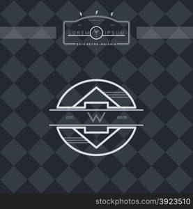 modern insignia vintage label theme vector art illustration. modern insignia vintage label