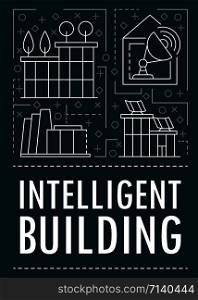 Modern intelligent building banner. Outline illustration of modern intelligent building vector banner for web design. Modern intelligent building banner, outline style