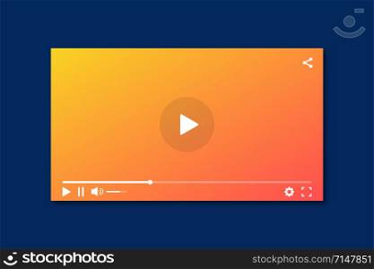 Modern interface video player. Template for applications and web technology. Blue background. Screen video player. Vector digital illustration. Multimedia interface. EPS 10. Modern interface video player. Template for applications and web technology. Blue background. Screen video player. Vector digital illustration. Multimedia interface.