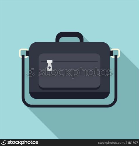 Modern laptop bag icon flat vector. Backpack case. Strap bag. Modern laptop bag icon flat vector. Backpack case