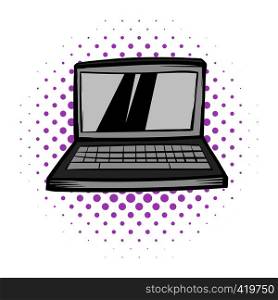 Modern laptop screen display comics icon on a white background. Modern laptop screen display comics icon