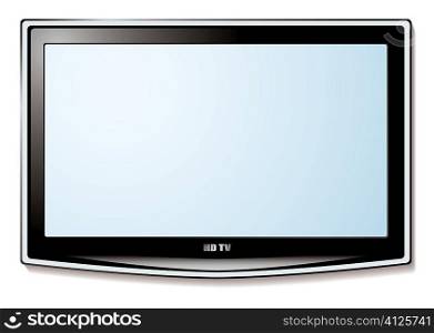 Modern LCD television technology concept with white blank screen