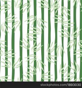 Modern leaves semless pattern. Abstract tropic leaf isolated on stripe background. Design for fabric, textile print, wrapping, cover. Vector illustration.. Modern leaves semless pattern. Abstract tropic leaf isolated on stripe background.