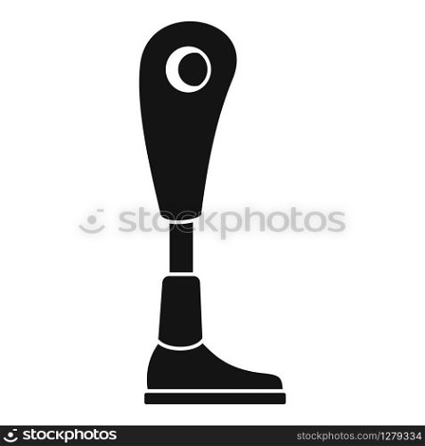 Modern leg prosthesis icon. Simple illustration of modern leg prosthesis vector icon for web design isolated on white background. Modern leg prosthesis icon, simple style