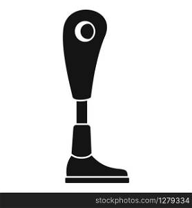 Modern leg prosthesis icon. Simple illustration of modern leg prosthesis vector icon for web design isolated on white background. Modern leg prosthesis icon, simple style