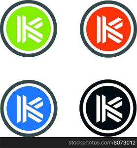 modern letter k with circle logo concept