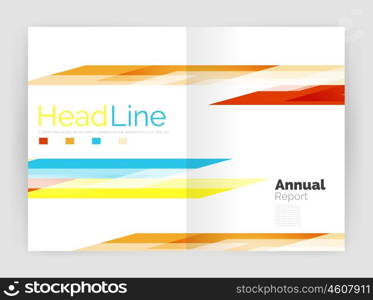 Modern line design, motion concept. Business annual report brochure template. Vector