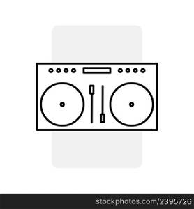 Modern linear button with dj remote icon on white background. Vector illustration. stock image. EPS 10. . Modern linear button with dj remote icon on white background. Vector illustration. stock image.