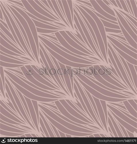 Modern linear leaves shape seamless pattern. Abstract line art floral wallpaper. Design for fabric, textile print, wrapping paper, cover. Retro style vector illustration.. Modern linear leaves shape seamless pattern. Abstract line art floral wallpaper.