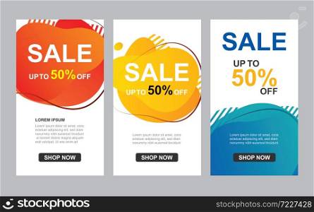 Modern liquid abstract set for sale banners template. Use for flyer, discount special offer design, promotion background.