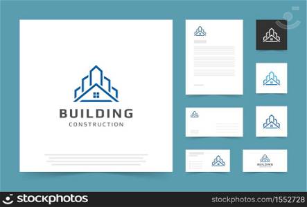 Modern logo for the construction, real estate, mortgage, property business.