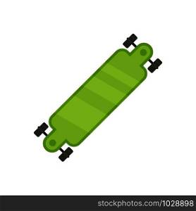 Modern long skateboard icon. Flat illustration of modern long skateboard vector icon for web design. Modern long skateboard icon, flat style