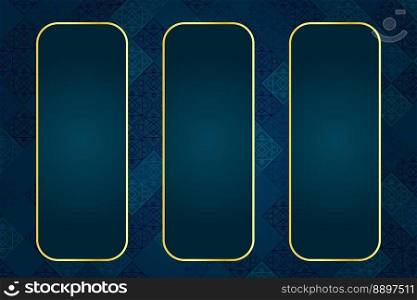 Modern luxury abstract background with golden line elements. modern blue background for design