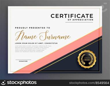 modern luxury certificate of appreciation template