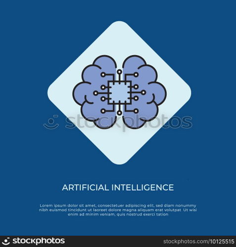 Modern machine learning vector ilustration. Learning data network system concept. Electronic computer processor circuit