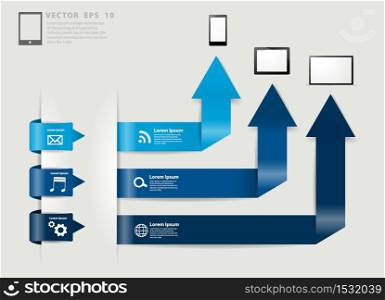 Modern minimal business step style options banner infographics, Vector illustration template design