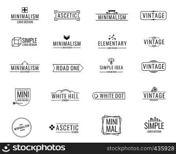 Modern minimal business vector logos. Brand emblem in minimalism design style. Minimal emblem and logotype company, badge branding minimalism style illustration. Modern minimal business vector logos. Brand emblem in minimalism design style