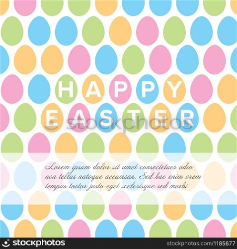 Modern minimalist colorful happy easter card template with color eggs pattern