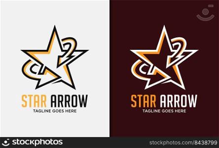 Modern Minimalist Star Logo Design and Arrow Shape Style Concept.