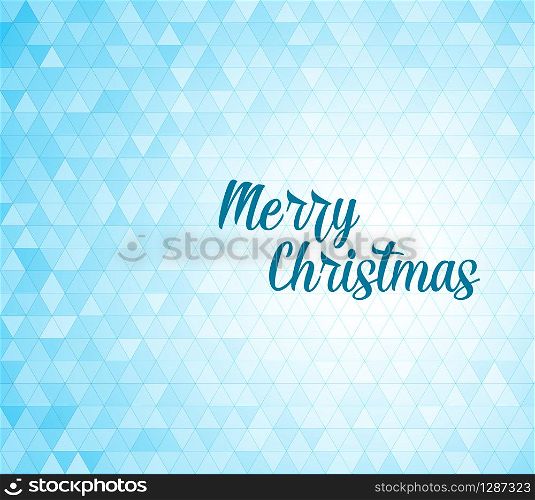 Modern minimalist vector Christmas background made from blue triangles. Modern Christmas card template