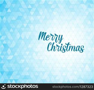 Modern minimalist vector Christmas background made from blue triangles. Modern Christmas card template