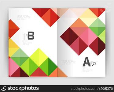 Modern minimalistic geometrical square business leaflet template design, a4 print template