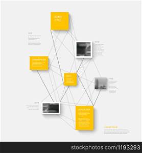 Modern minimalistic Infographic timeline report template with photos and connection lines. Modern Infographic timeline report template