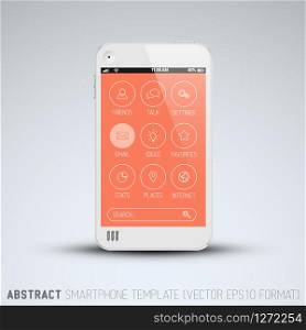 Modern mobile phone template with flat user interface (UI)