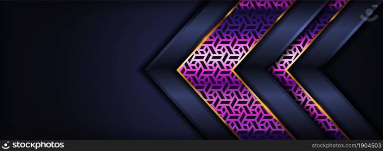 Modern Navy and Purple Pattern Lines with Overlap Layer Textured Background Design. Graphic Design Element.