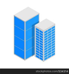 Modern office buildings icon in isometric 3d style on a white background. Modern office buildings icon, isometric 3d style
