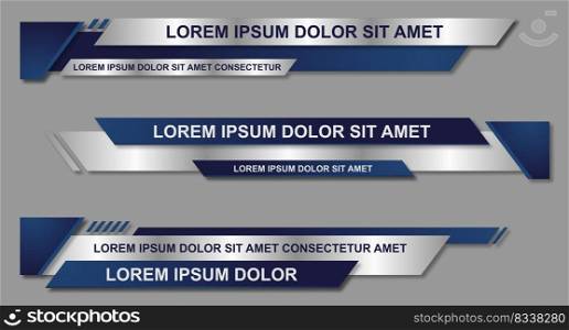 Modern≥ometric lower third ban≠r template design. Colorful lower thirds set template vector. Vector illustration