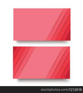 modern pink lines double sided business card template vector eps10