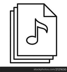 Modern playlist files icon outline vector. Music song list. Mobile app. Modern playlist files icon outline vector. Music song list
