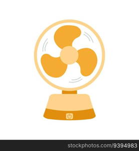 Modern portable fan. Comfort electric blower. Wind ventilator.  Isolated. Vector illustration