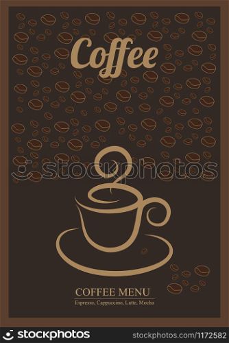 Modern posters with coffee background.Templates with coffee for flyers, banners, invitations, restaurant or cafe menu design.