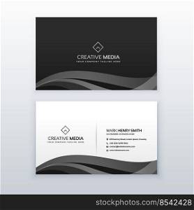 modern professional dark business card design template in black and white