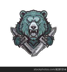 Modern professional grizzly bear logo for a sport team.. Modern professional grizzly bear logo for a sport team