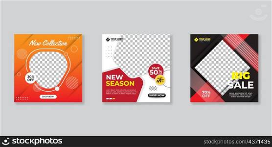 Modern promotion square web banner for social media mobile apps.Elegant sale and discount promo backgrounds for digital marketing