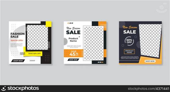 Modern promotion square web banner for social media mobile apps.Elegant sale and discount promo backgrounds for digital marketing