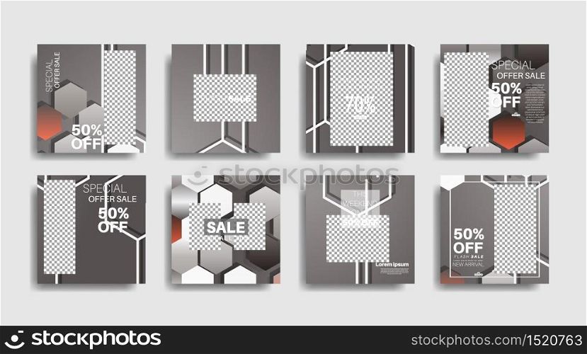 Modern promotion square web banner for social media . vector design illustration