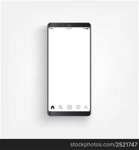 Modern realistic black smartphone. Smartphone with edge side style, 3D Vector illustration of cell phone.