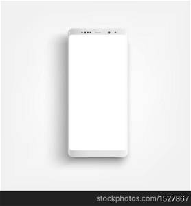 Modern realistic white smartphone. Smartphone with edge side style, 3d Vector illustration of cell phone.