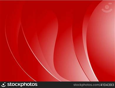 Modern red abstract background with flowing wave lines