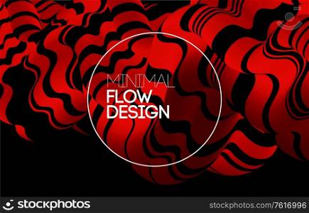 Modern red color abstract design background, Colorful Flow motion style. Distort stripe. 3D fluid. Vector Modern abstract design background Flow motion