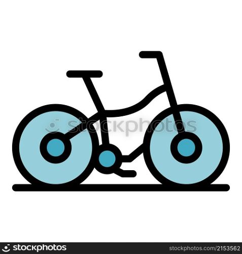 Modern rent bike icon. Outline modern rent bike vector icon color flat isolated. Modern rent bike icon color outline vector